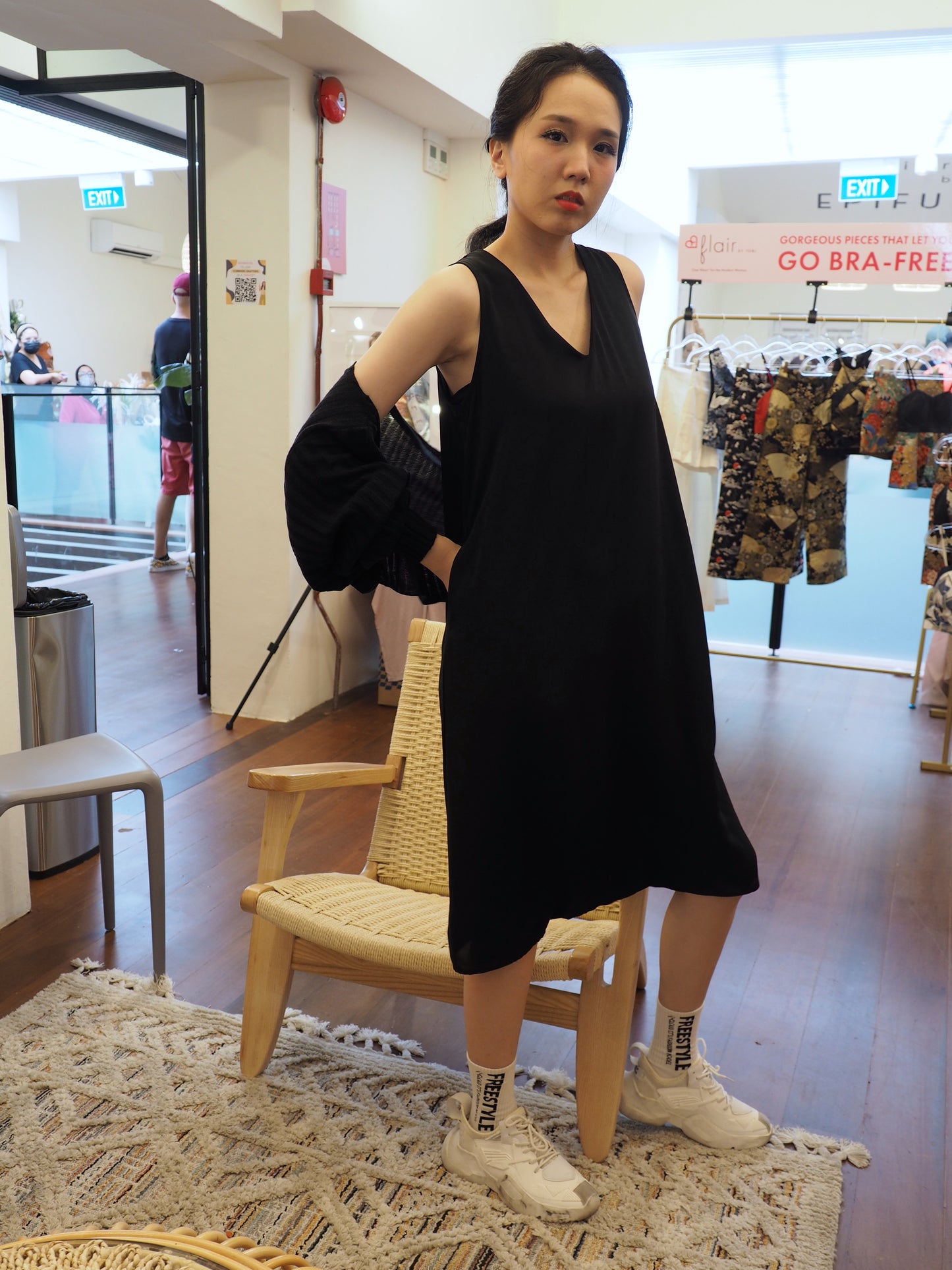 Elegant Black V-neck Dress