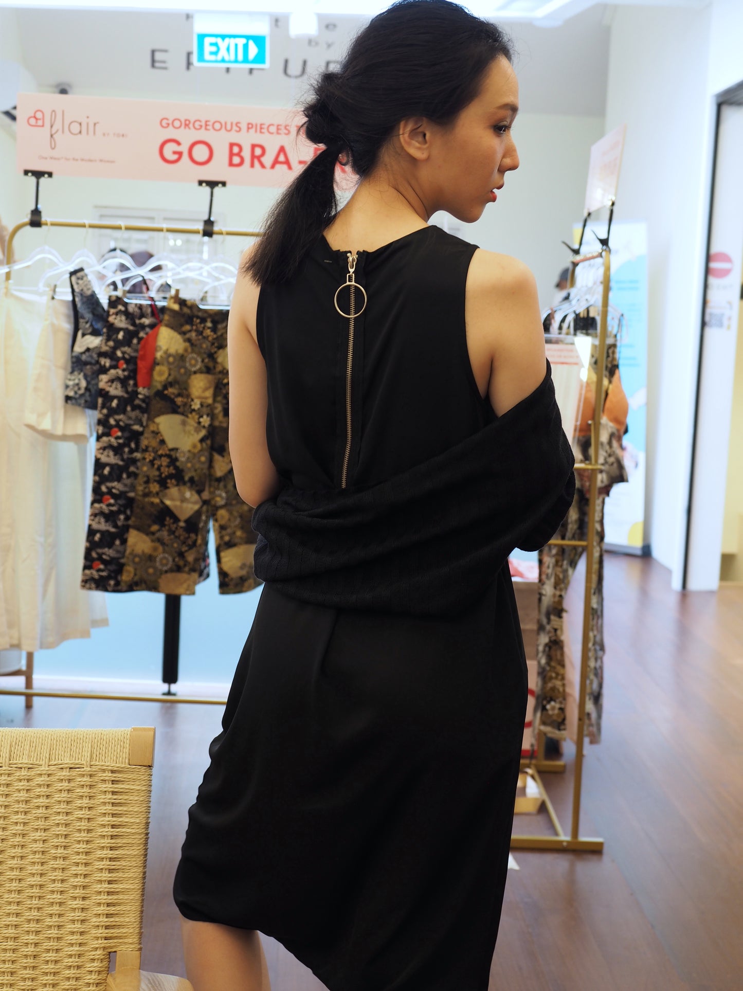 Elegant Black V-neck Dress