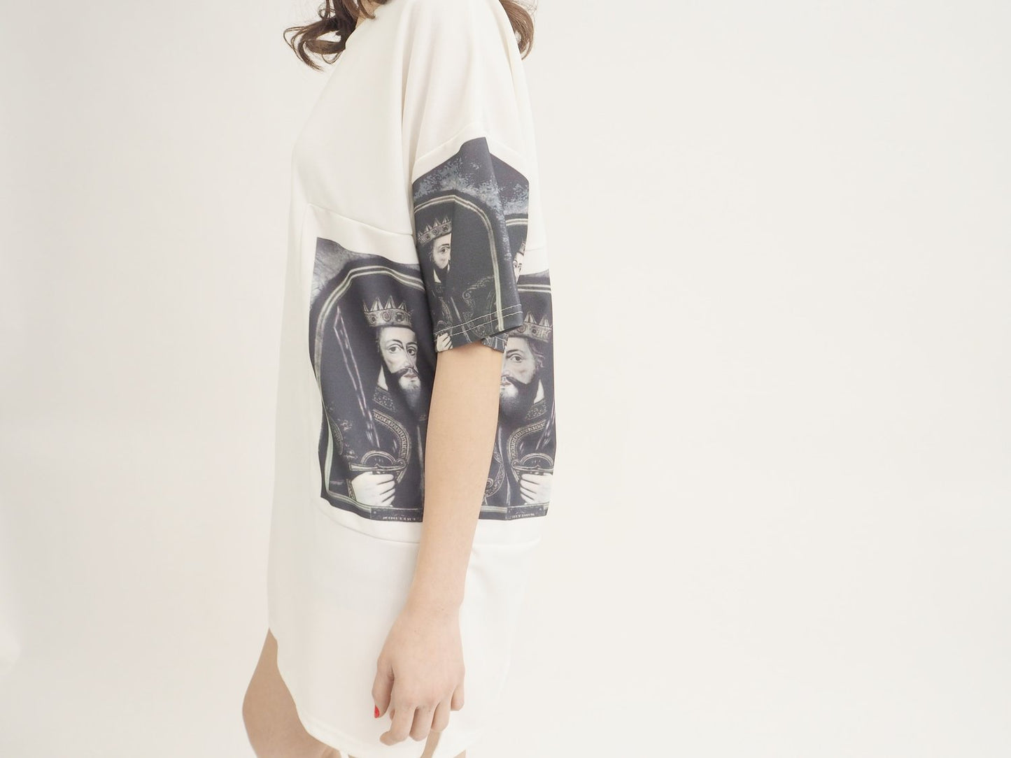 Vintage Poka Printed Long Dress