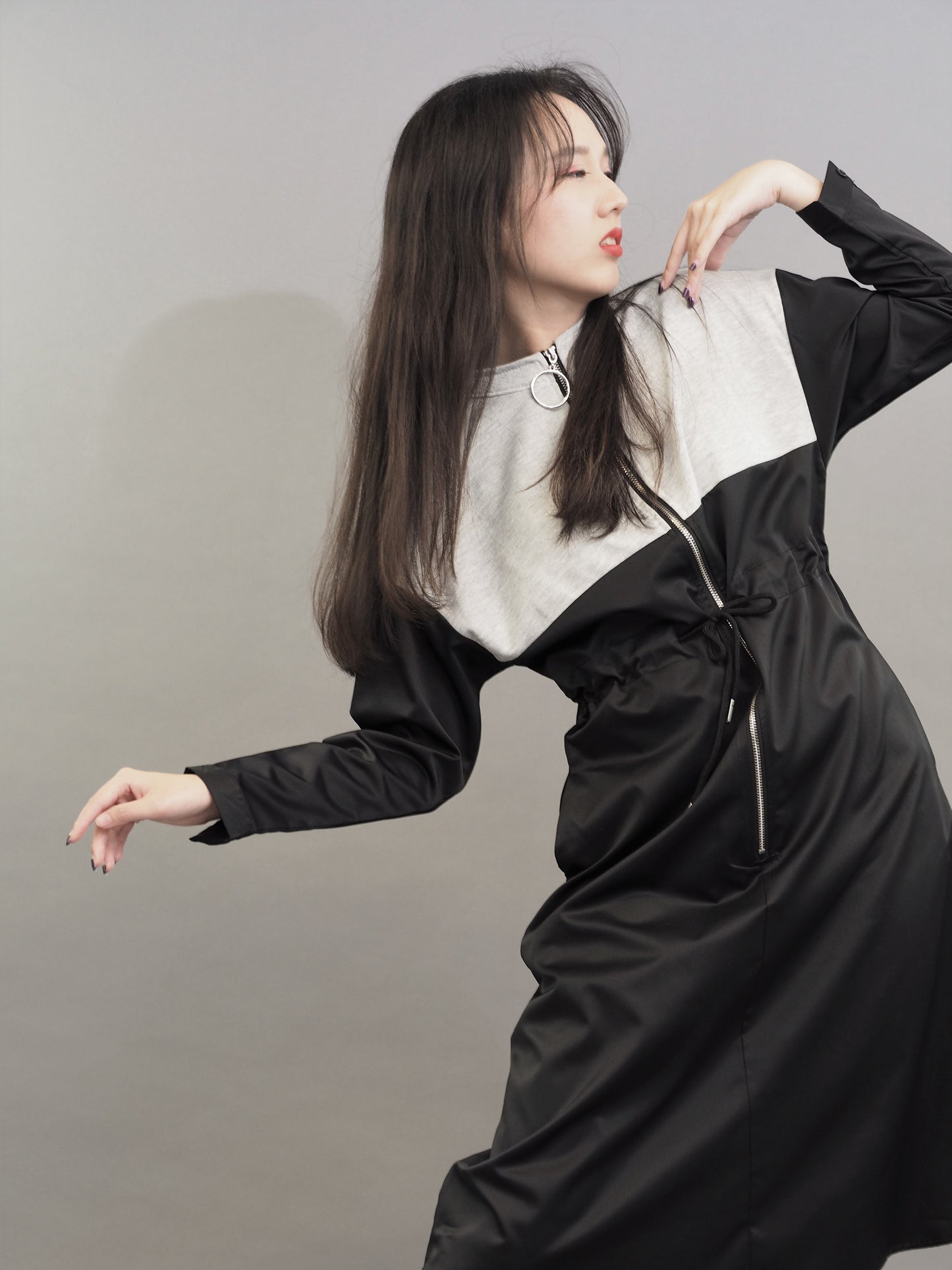 Stitching Colour Blocked A Line Dress