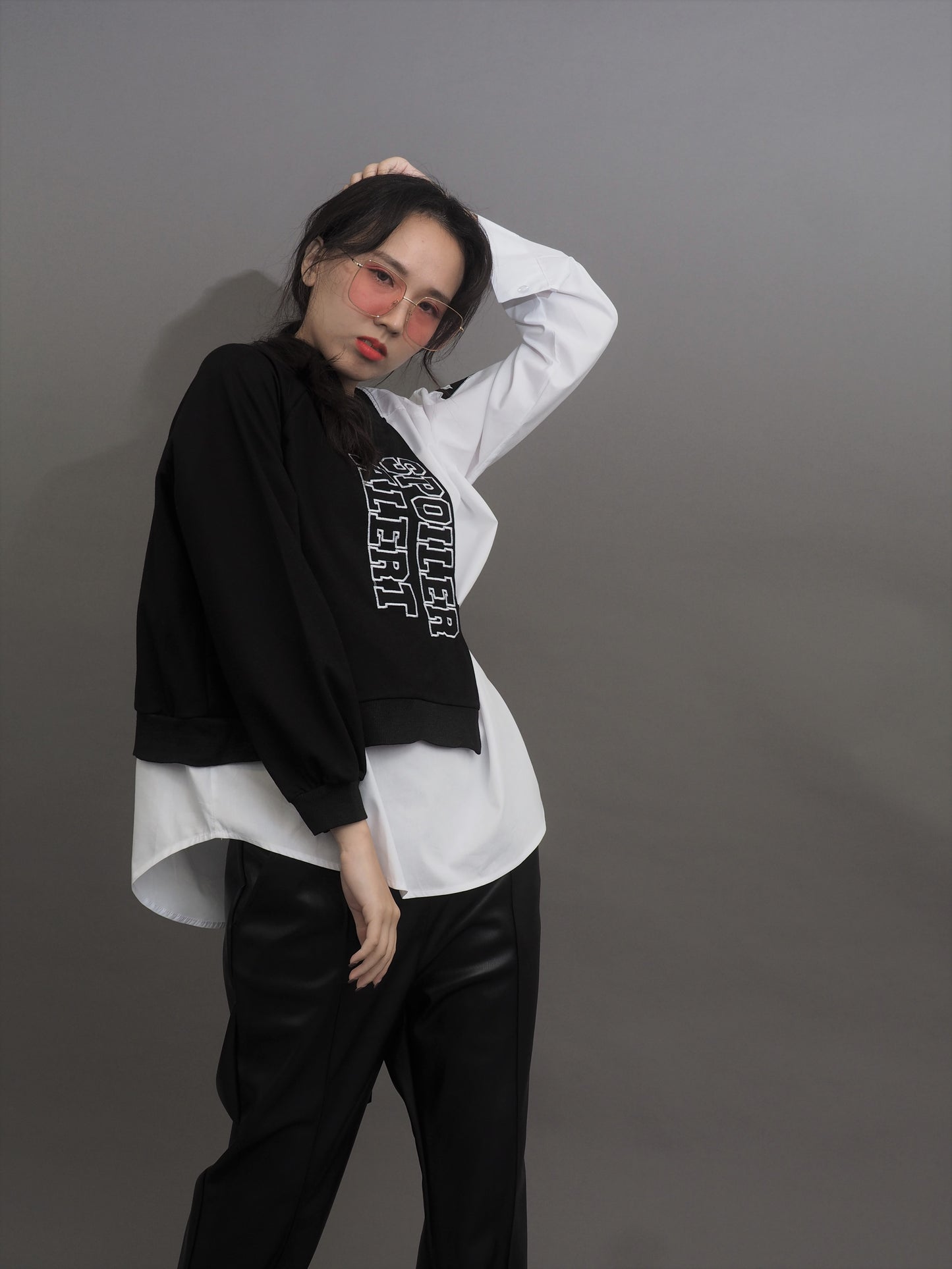 Harajuku Layer Stitched Long Sleeve Top