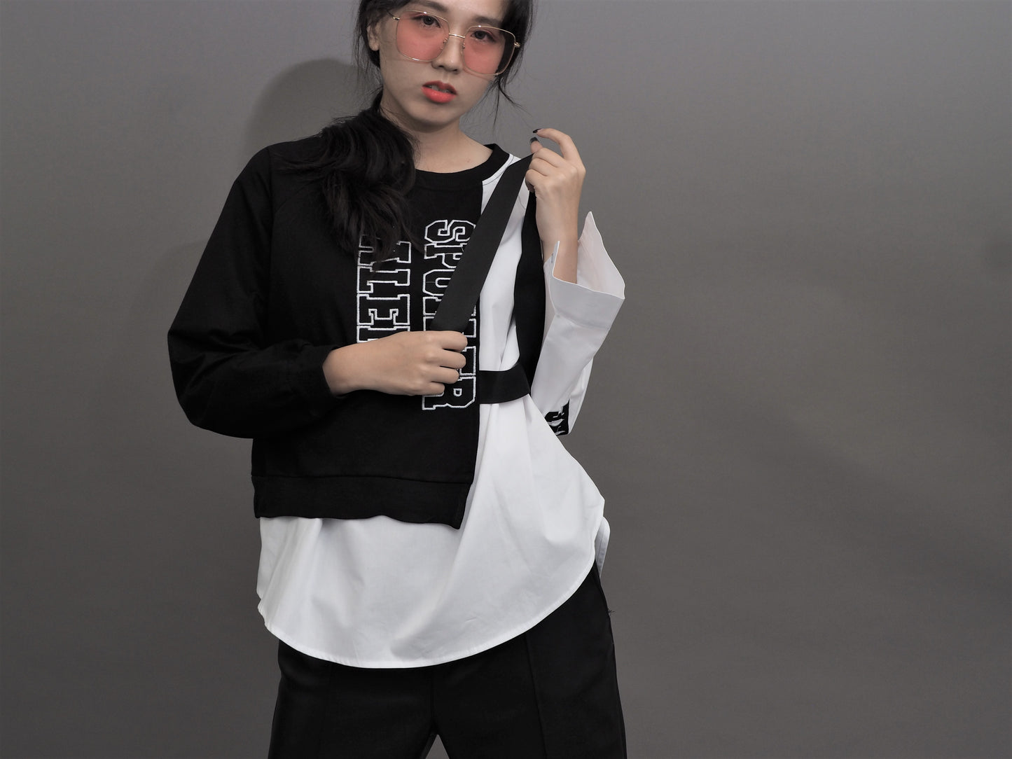 Harajuku Layer Stitched Long Sleeve Top