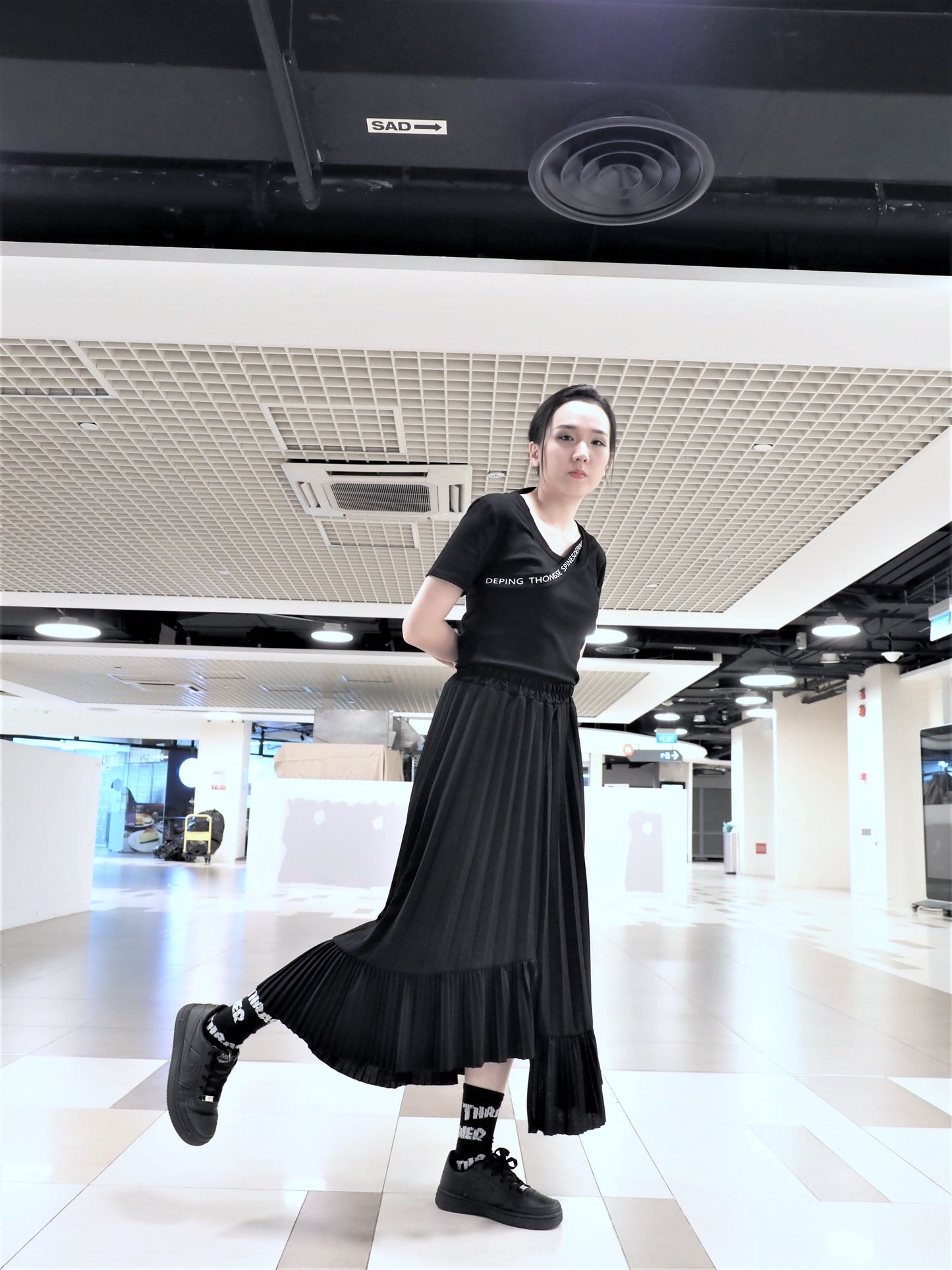 Pleated Maxi Skirt