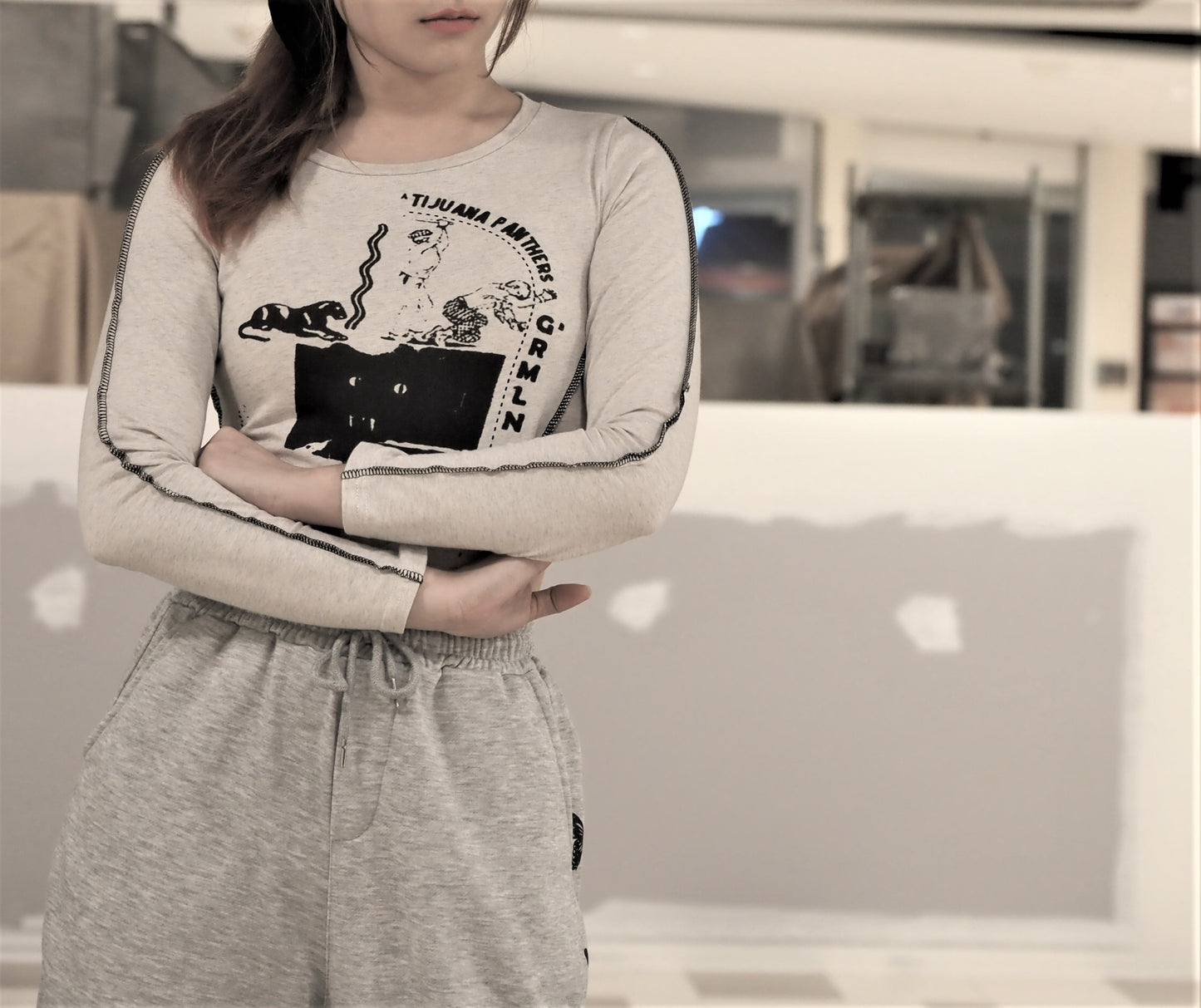 Simple Gothic Rock Long Sleeve Top