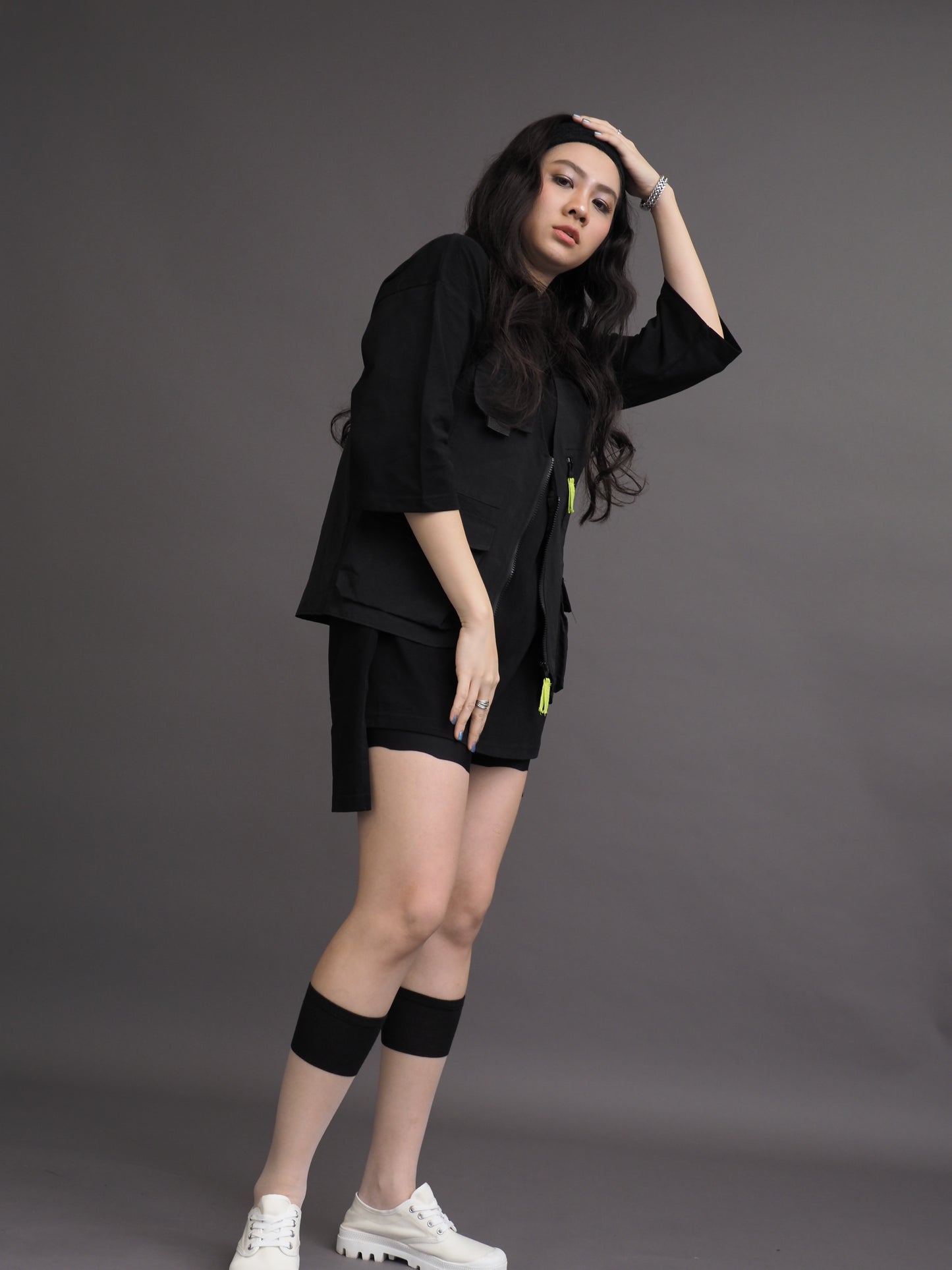 Mid Length Loose Half Sleeve Long Top