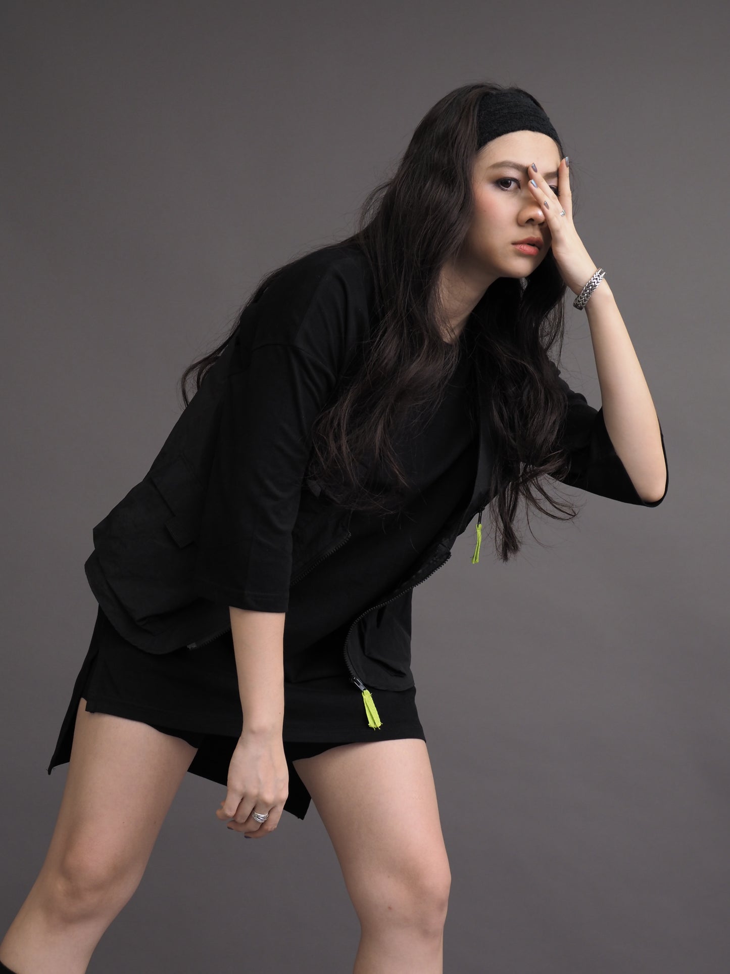 Mid Length Loose Half Sleeve Long Top