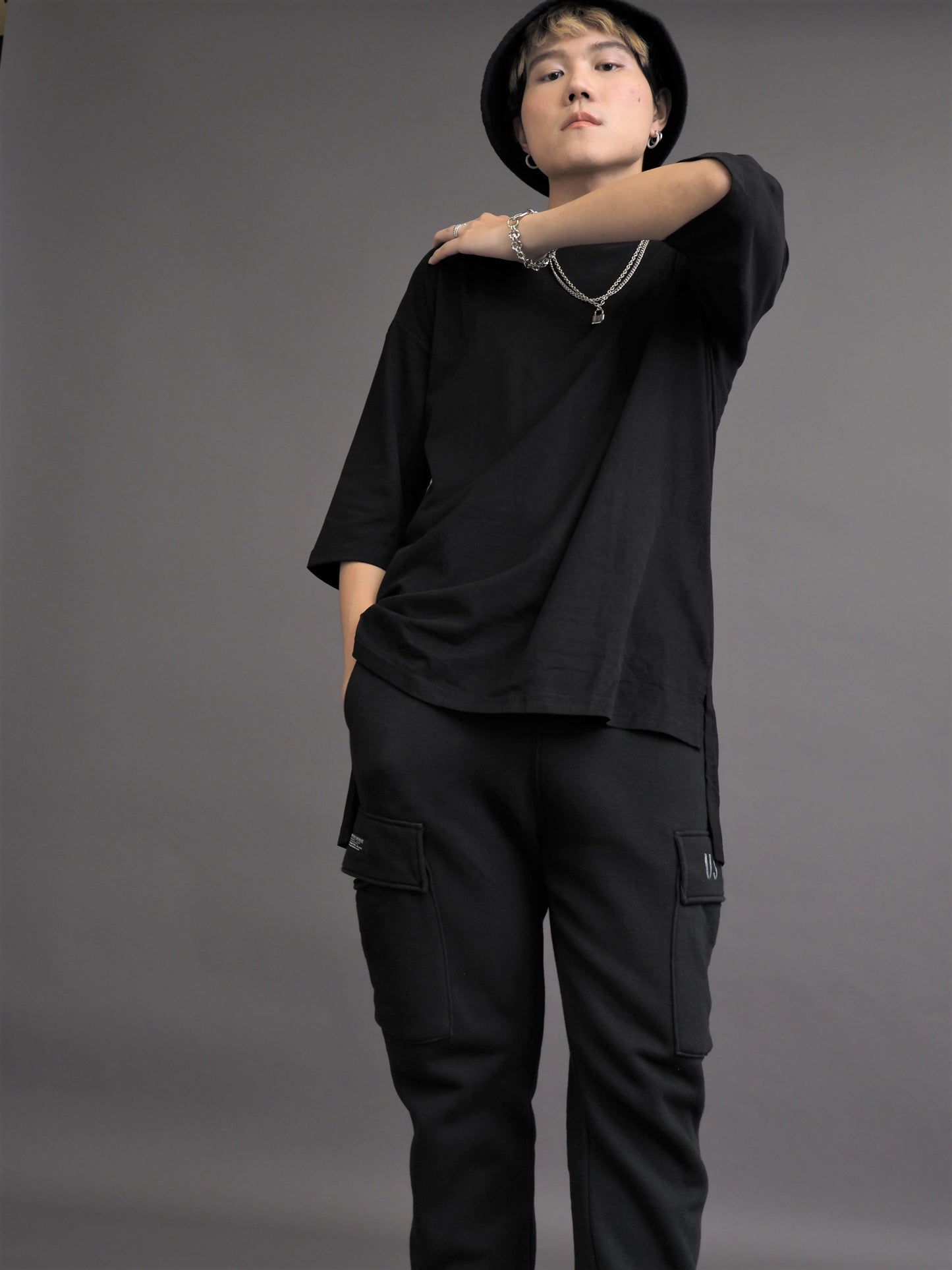 Mid Length Loose Half Sleeve Long Top