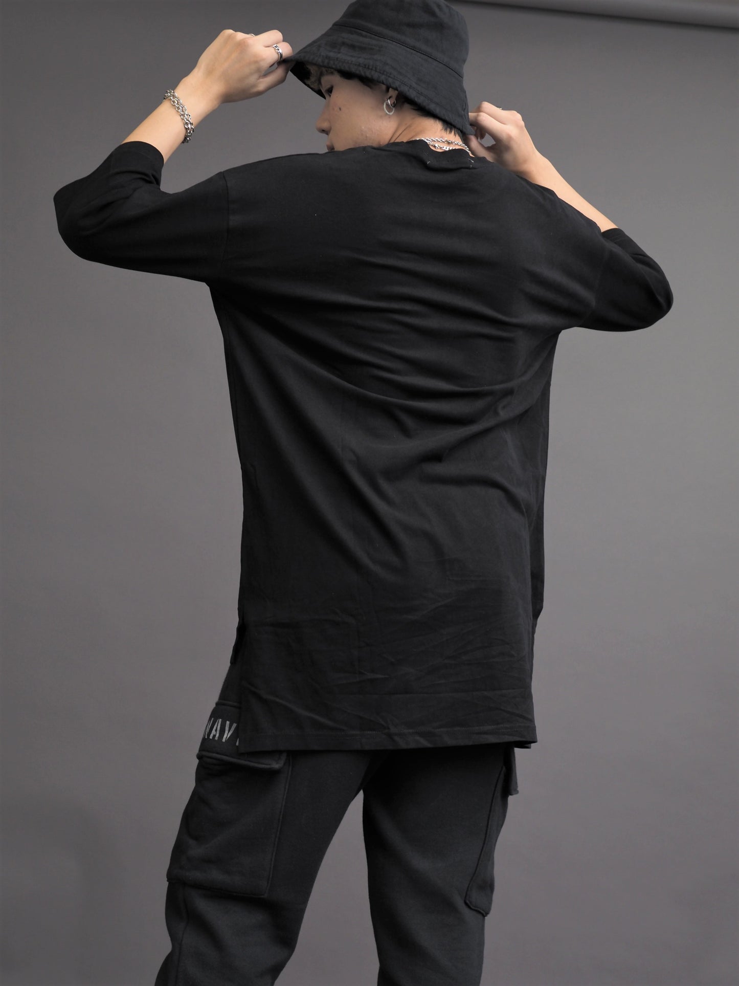 Mid Length Loose Half Sleeve Long Top