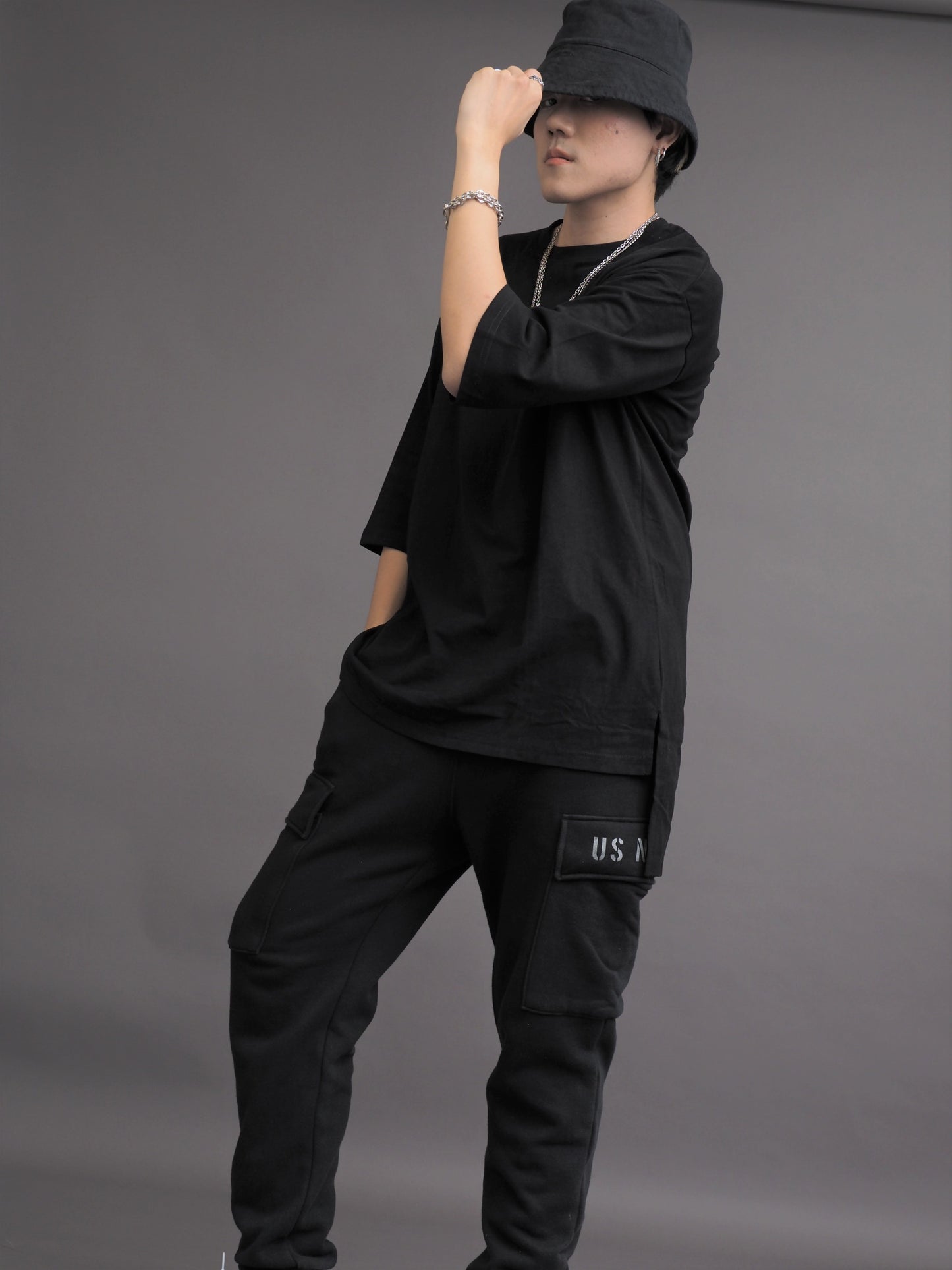 Mid Length Loose Half Sleeve Long Top