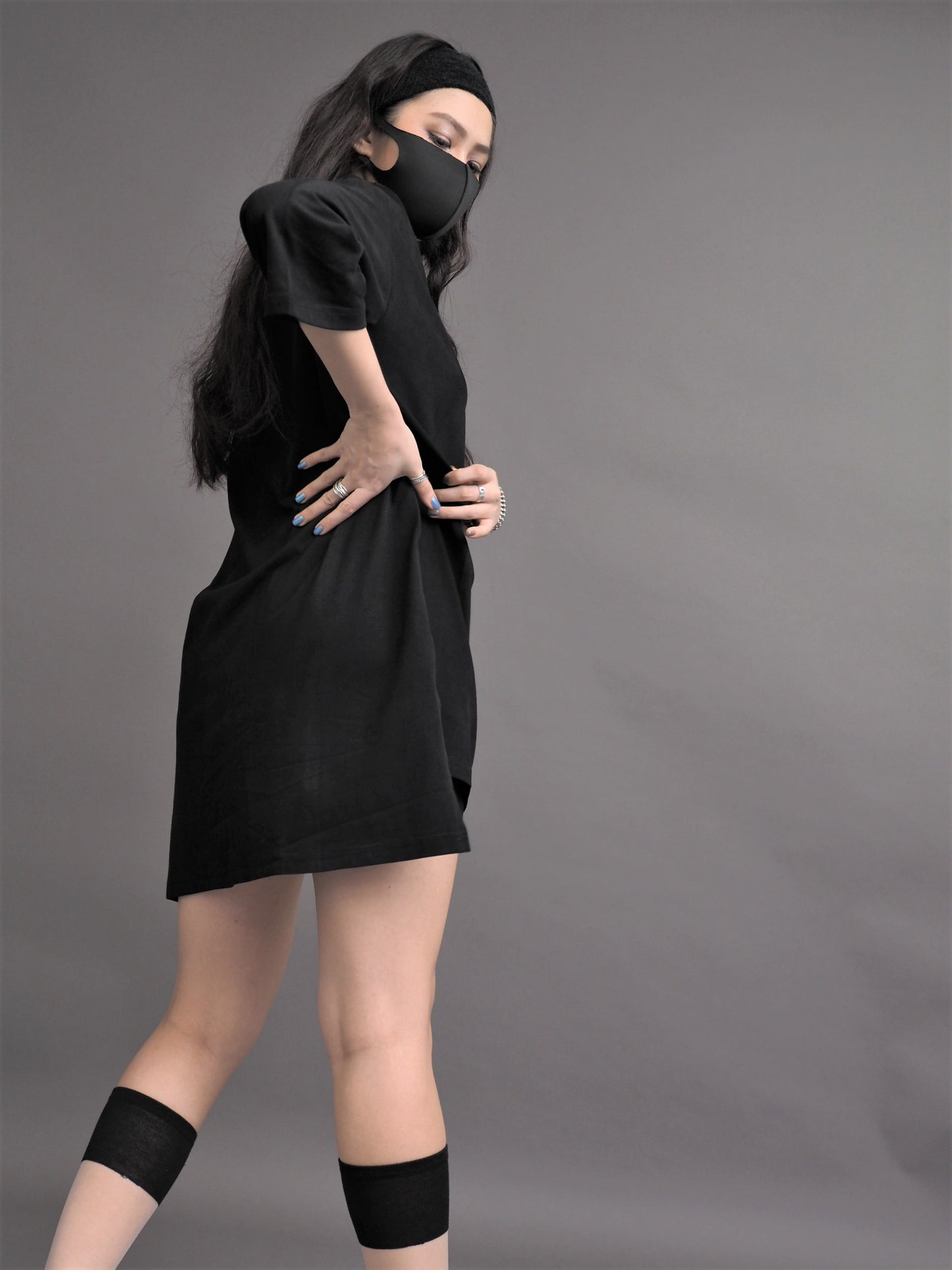 Mid Length Loose Half Sleeve Long Top