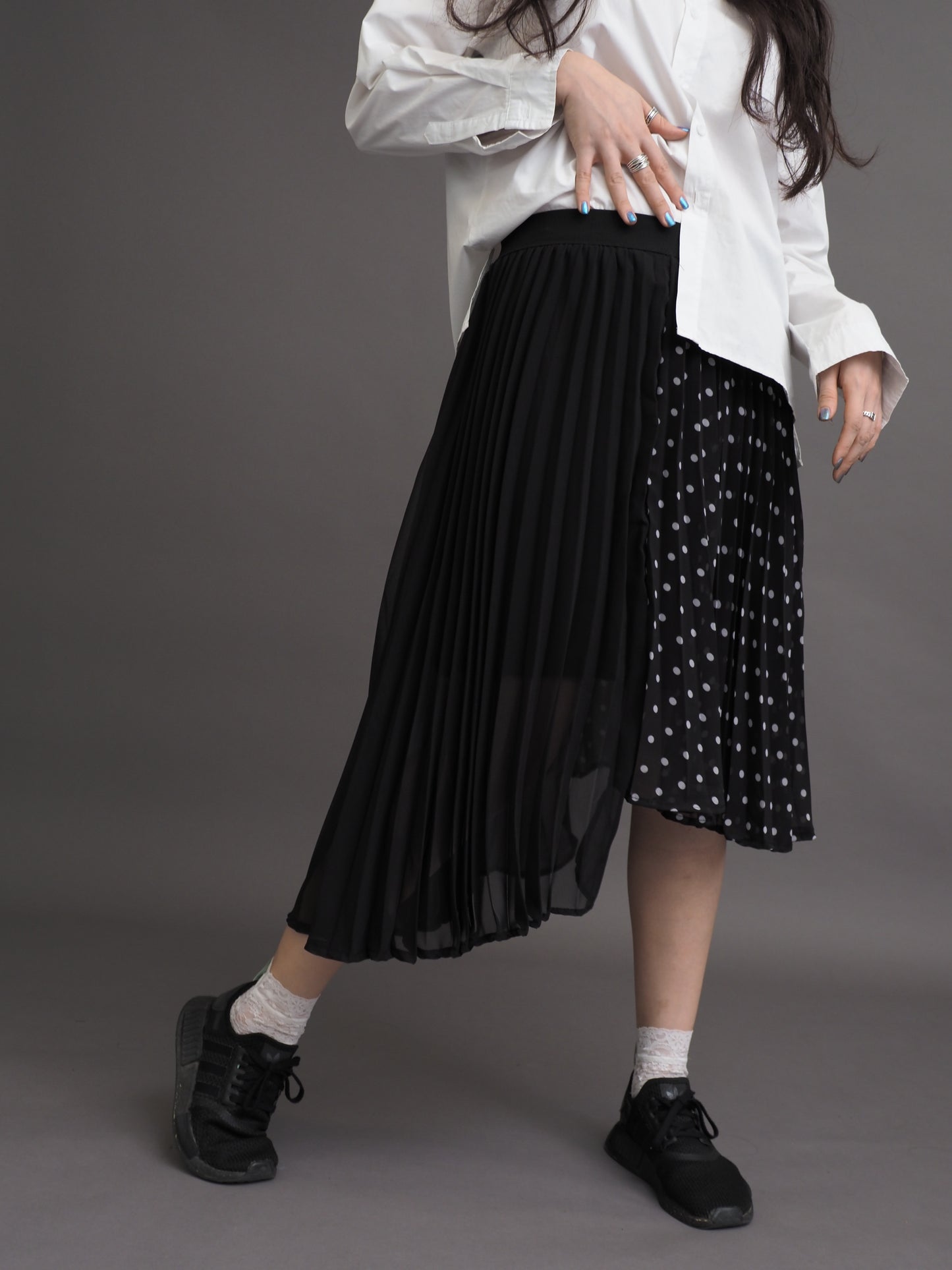 Irregular Chiffon Spot Printed Skirt