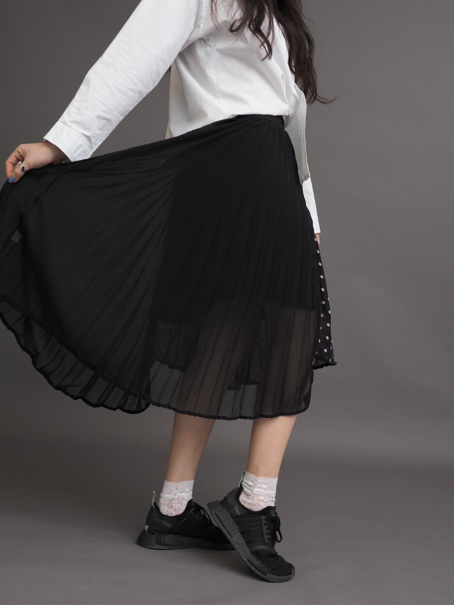Irregular Chiffon Spot Printed Skirt
