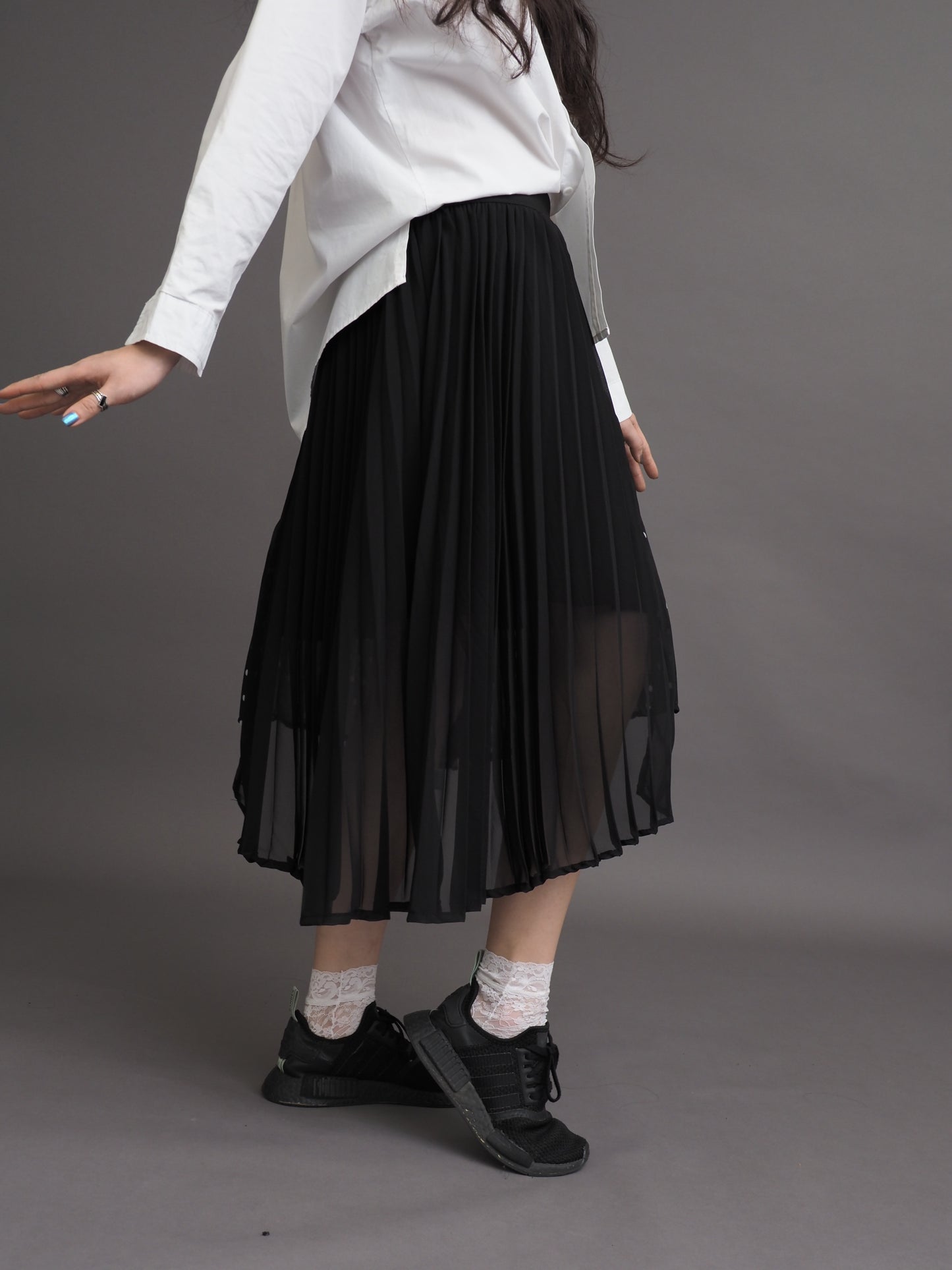 Irregular Chiffon Spot Printed Skirt