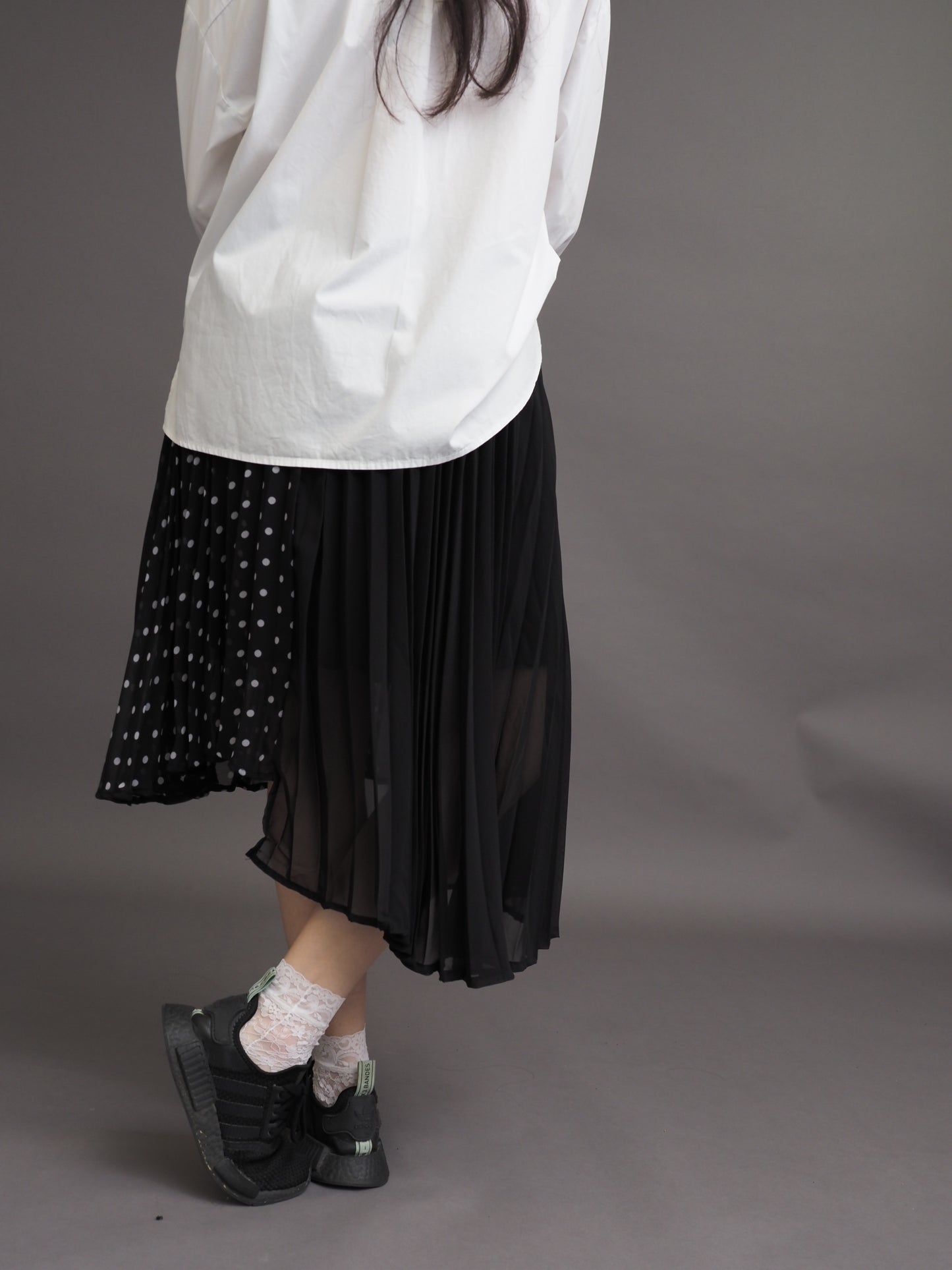 Irregular Chiffon Spot Printed Skirt