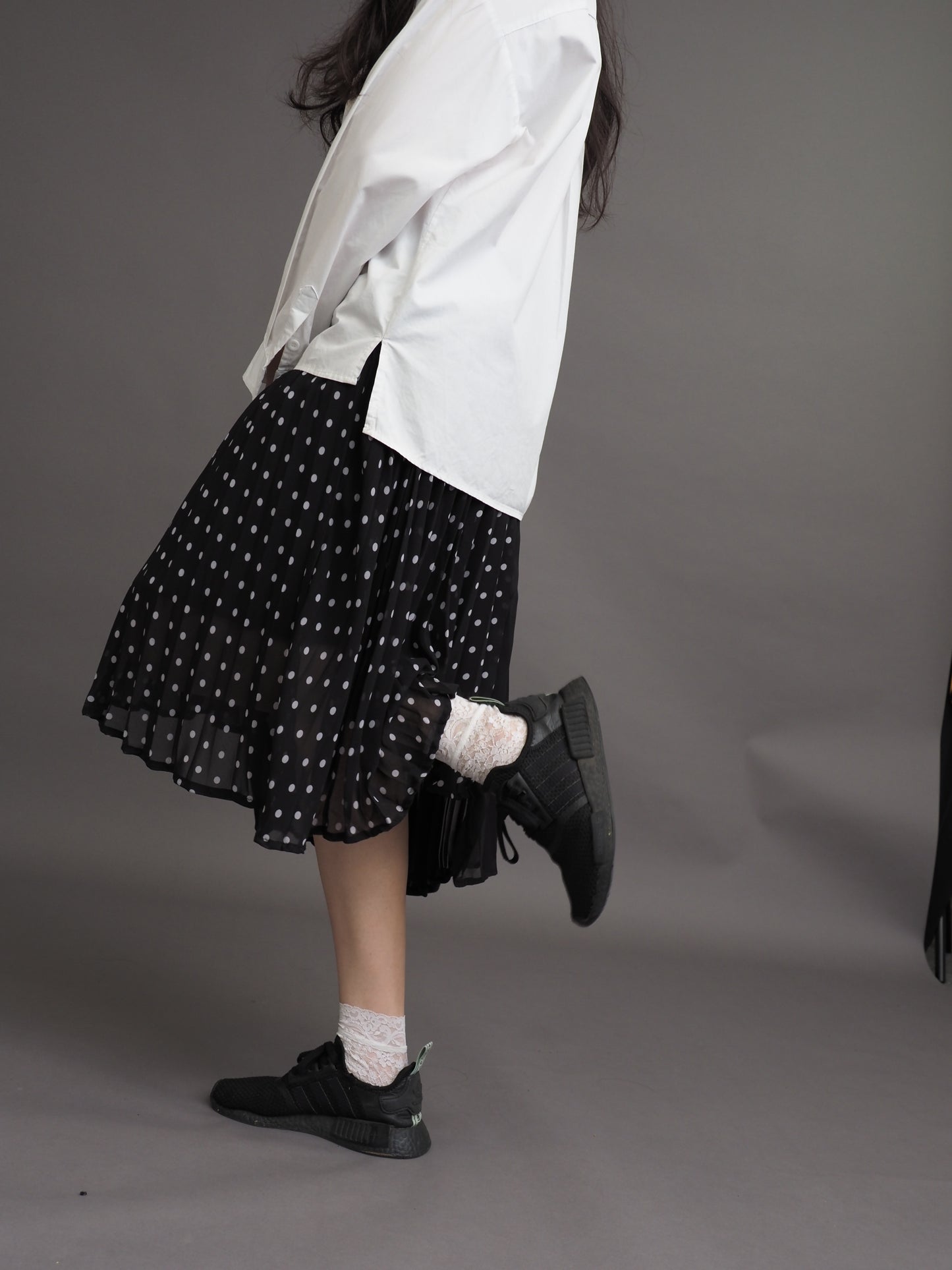 Irregular Chiffon Spot Printed Skirt