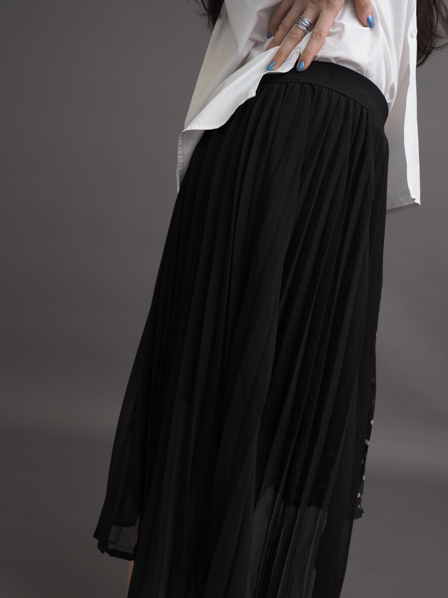 Irregular Chiffon Spot Printed Skirt