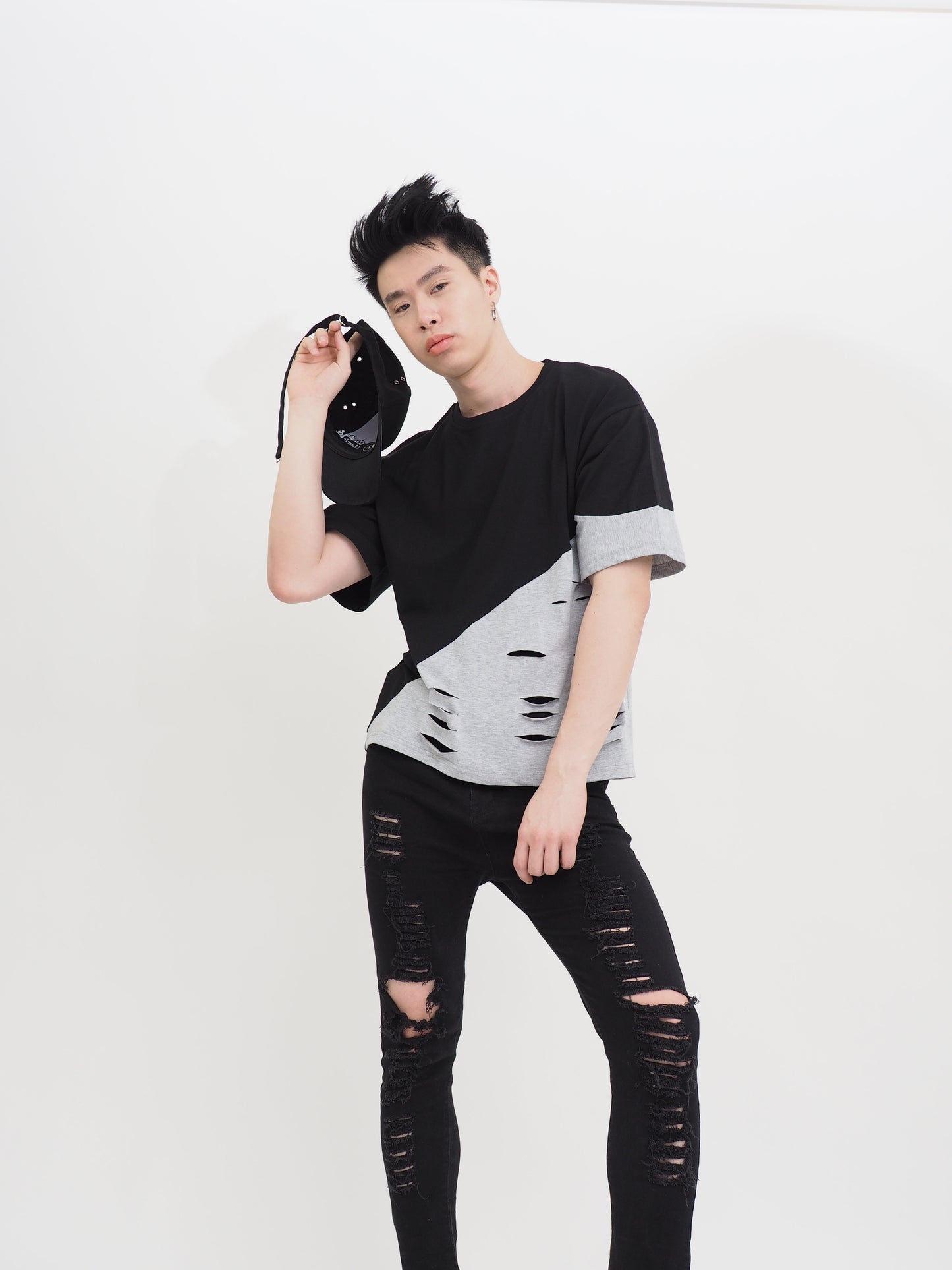 Colour Blocked Rip Shirt