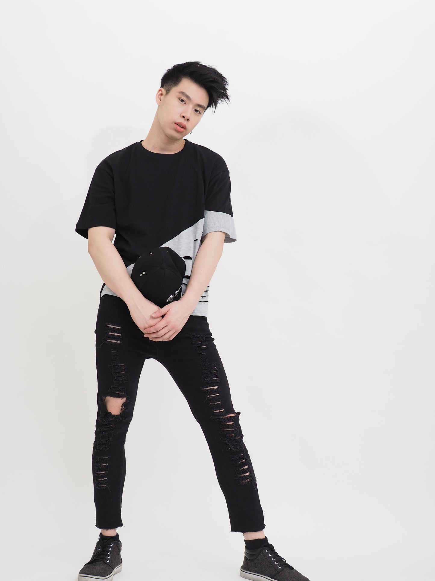 Colour Blocked Rip Shirt