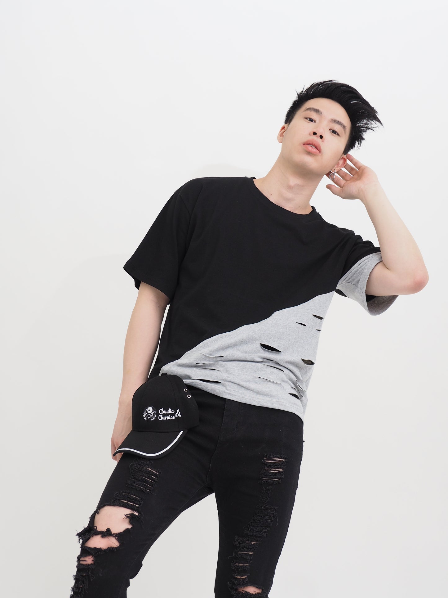Colour Blocked Rip Shirt