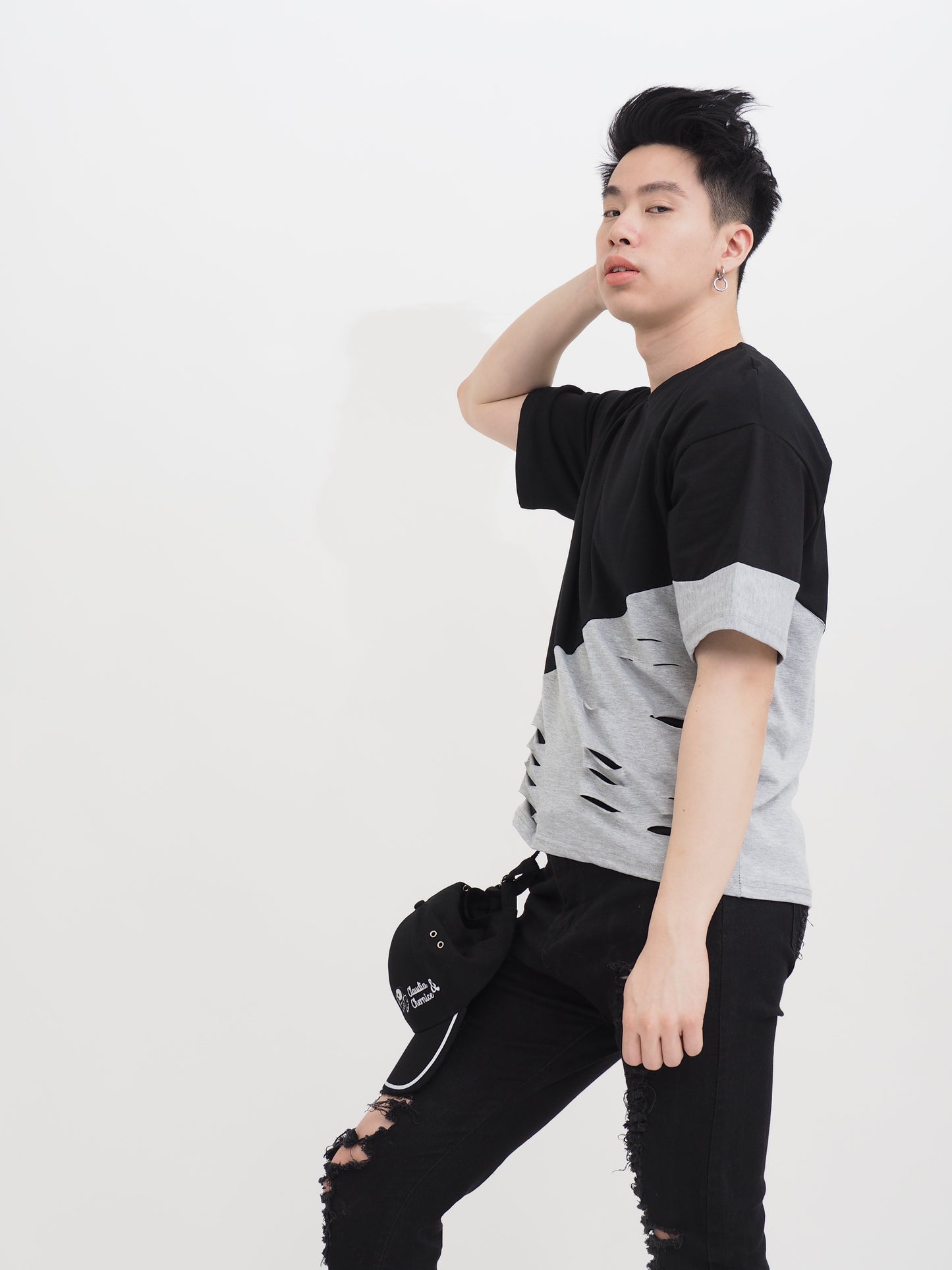Colour Blocked Rip Shirt