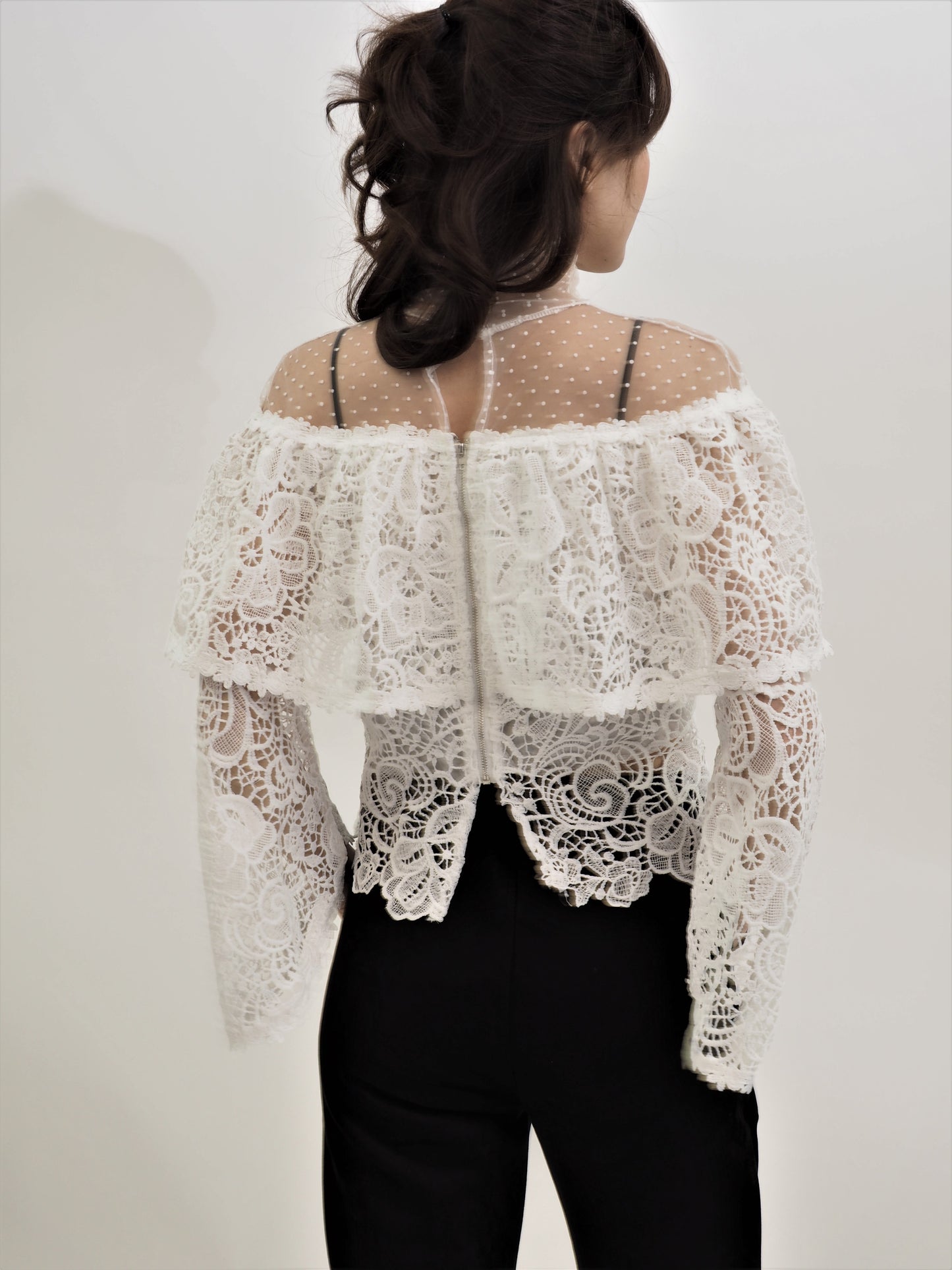 Off Shoulder Macrame Top