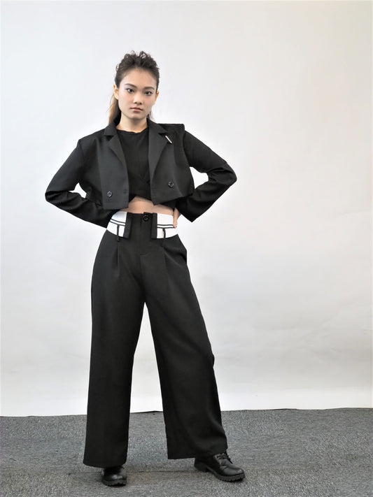 Korean Suit Black Two-Pieces